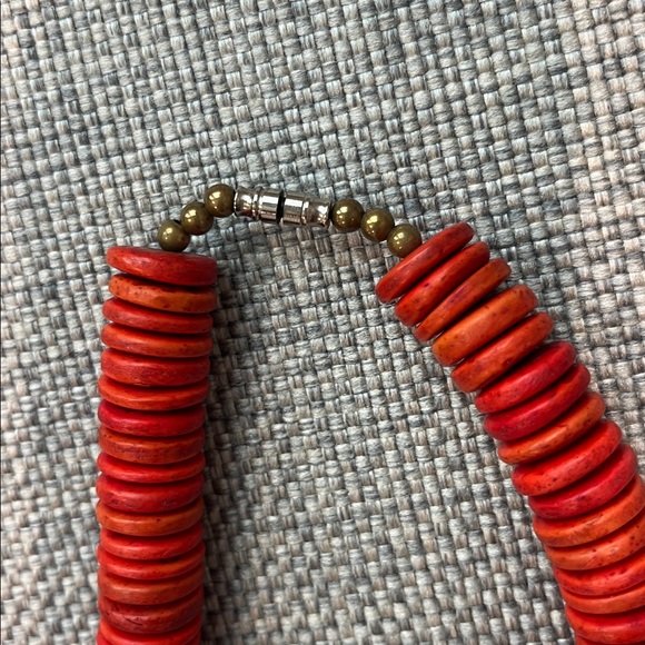 Vintage Red Beaded Necklace with Silver Accents - Picture 3 of 4